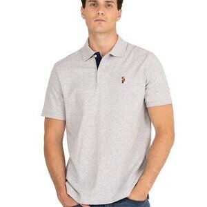 U.S. POLO ASSN Men's Quarter Button Collared Short Sleeve Gray Polo XL Shirt